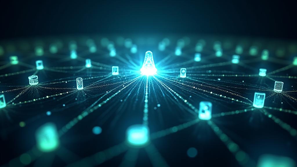 Et visuelt konseptkart som viser et nettverk av musikkinstrumenter, smart-hjem-enheter og skylagring, illustrerer IoT-integrasjon.
