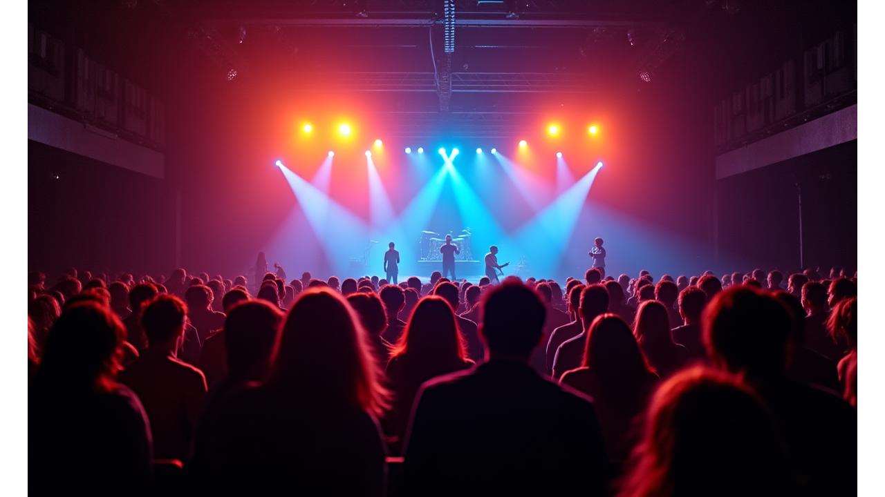 Lydteknikere for Stillhet Stemmer justerer soundscape på en scene for et live event i Oslo.